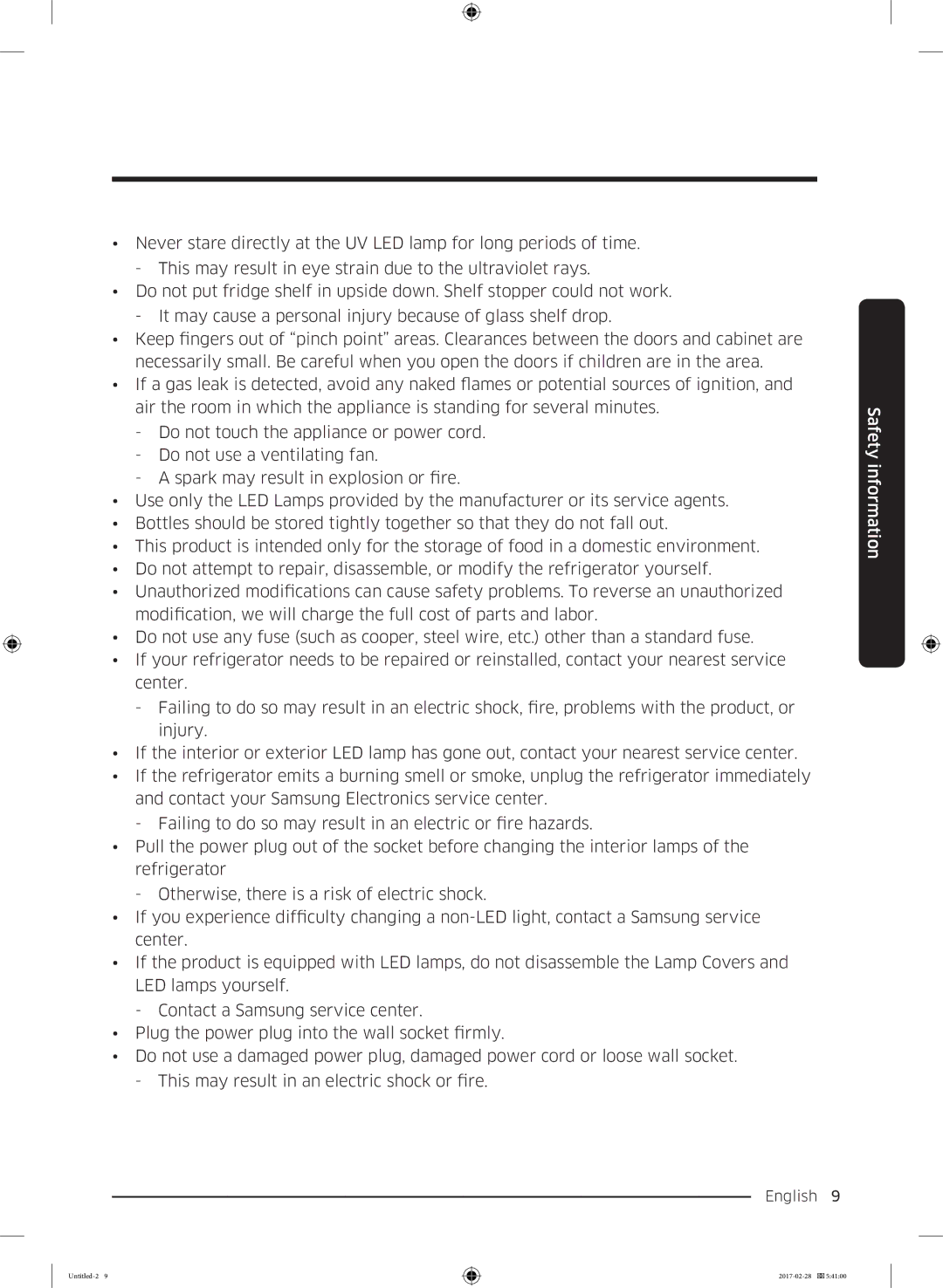 Samsung RF85K9002SR/ML manual English 9  